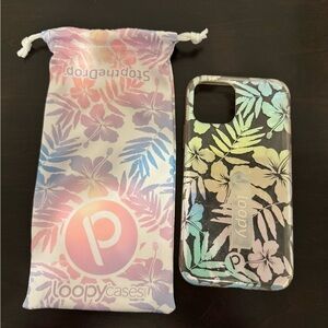 Loopy Case Tropical Floral Phone Case - Black and Pastel Multicolor
